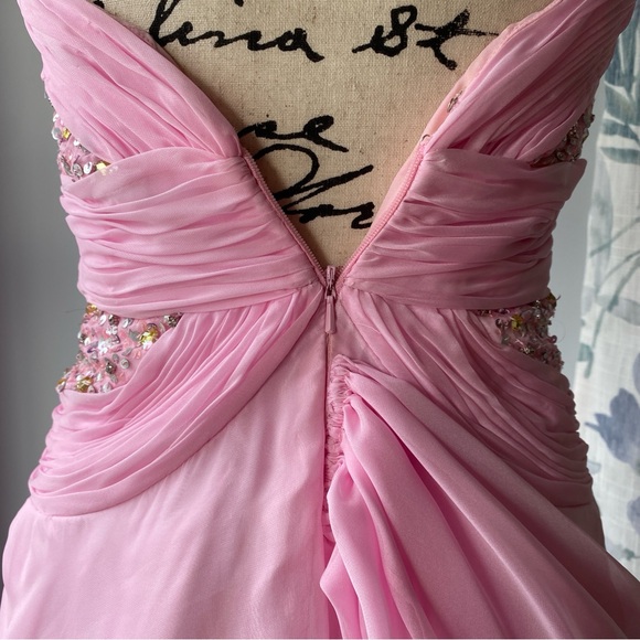 SOLD - DO NOT BUY y2k Tony Bowls le Gala Pink Beaded Fairy Prom Dress - sz 6 - Picture 11 of 14